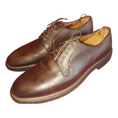 Pre-owned Alden Shoe Company Leather Lace Ups In Brown