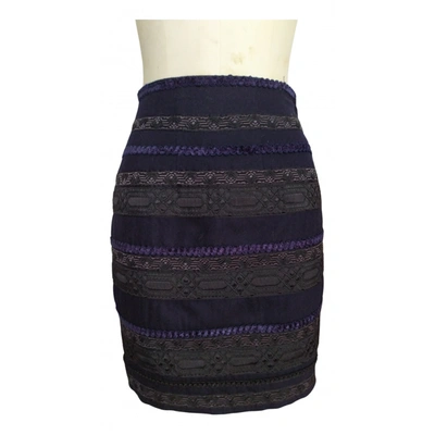 Pre-owned Alberta Ferretti Wool Mid-length Skirt In Blue
