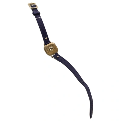 Pre-owned Longchamp Leather Bracelet In Blue