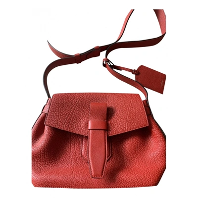 Pre-owned Lancel Charlie Leather Handbag In Red