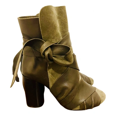 Pre-owned Isabel Marant Ankle Boots In Khaki