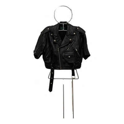 Pre-owned Jean Paul Gaultier Leather Biker Jacket In Black