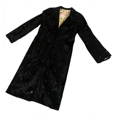 Pre-owned Lm Lulu Faux Fur Coat In Black