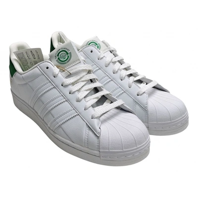 Pre-owned Adidas Originals Superstar Vegan Leather Low Trainers In White