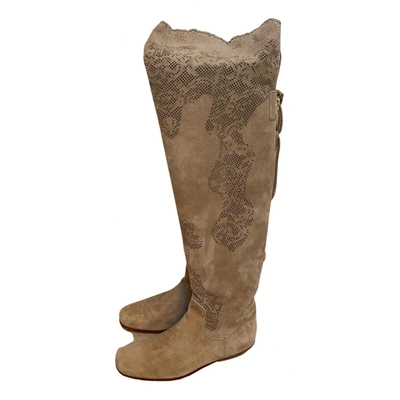 Pre-owned Ermanno Scervino Boots In Beige