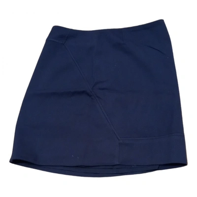 Pre-owned Tory Burch Wool Mini Skirt In Blue
