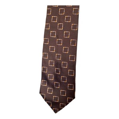 Pre-owned Etro Silk Tie In Brown