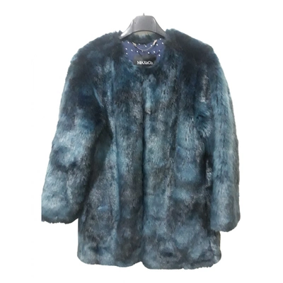 Pre-owned Max & Co Faux Fur Coat In Blue