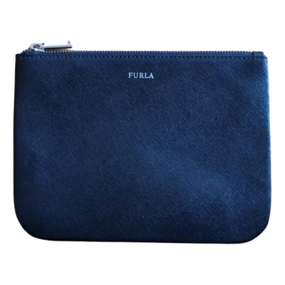 Pre-owned Furla Leather Clutch Bag In Black