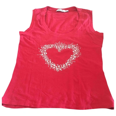 Pre-owned Moschino Love Red Cotton Top