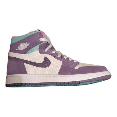 Pre-owned Jordan 1 Cloth High Trainers In Purple
