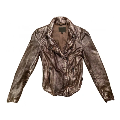 Pre-owned Muubaa Leather Short Vest In Metallic