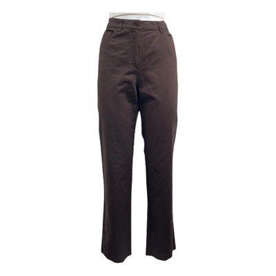 Pre-owned Aquascutum Straight Pants In Brown
