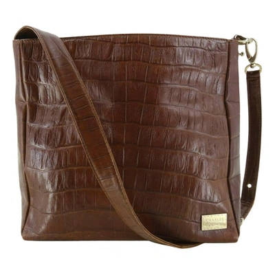 Pre-owned Charles Jourdan Leather Handbag In Brown