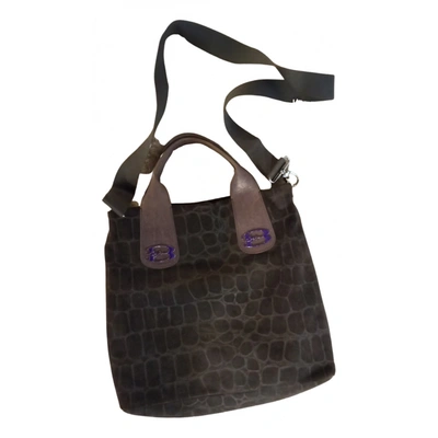 Pre-owned Braccialini Leather Handbag In Grey