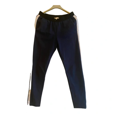 Pre-owned Maje Straight Pants In Blue