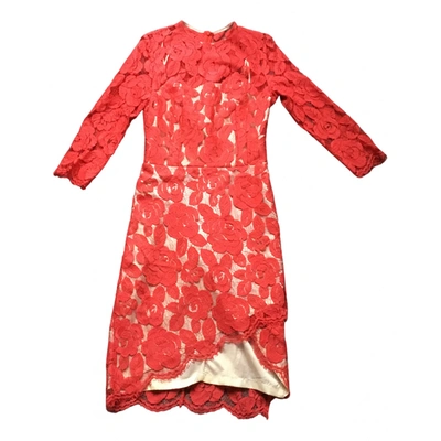Pre-owned Lover Lace Mid-length Dress In Red