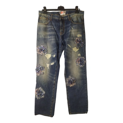 Pre-owned Msgm Trousers In Blue