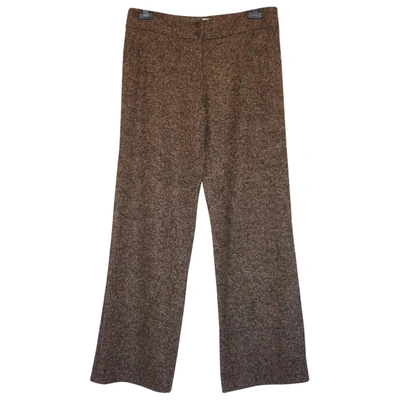 Pre-owned Valentino Wool Straight Pants In Multicolour
