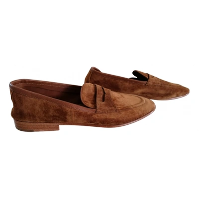 Pre-owned Polo Ralph Lauren Flats In Brown
