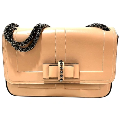 Pre-owned Christian Louboutin Sweet Charity Leather Handbag In Beige