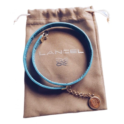 Pre-owned Lancel Leather Bracelet In Blue