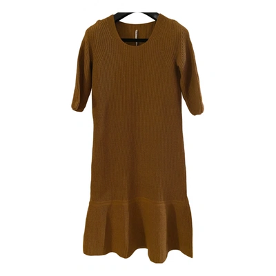 Pre-owned Liviana Conti Wool Mini Dress In Camel