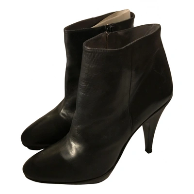 Pre-owned Bruno Premi Leather Ankle Boots In Black