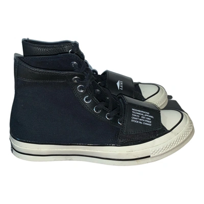 Pre-owned Converse Cloth Lace Ups In Black