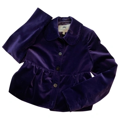 Pre-owned Burberry Velvet Short Vest In Purple