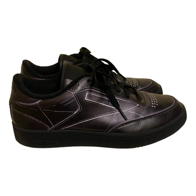 Pre-owned Maison Margiela X Reebok Leather Trainers In Black