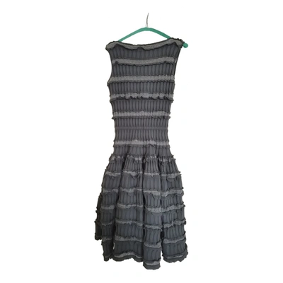 Pre-owned Alaïa Wool Mid-length Dress In Grey