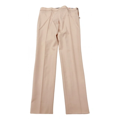 Pre-owned Emporio Armani Wool Slim Pants In Pink
