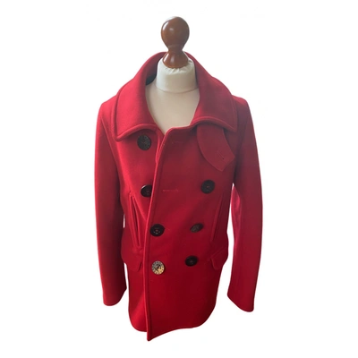 Pre-owned Dsquared2 Wool Peacoat In Red