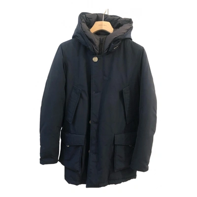 Pre-owned Woolrich Cloth Parka In Blue