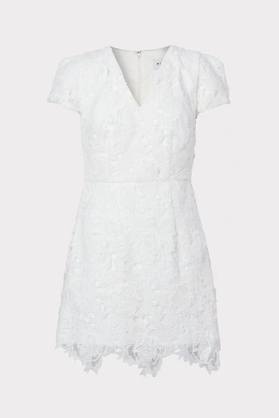 Milly Atalie 3d Floral Lace Dress In White