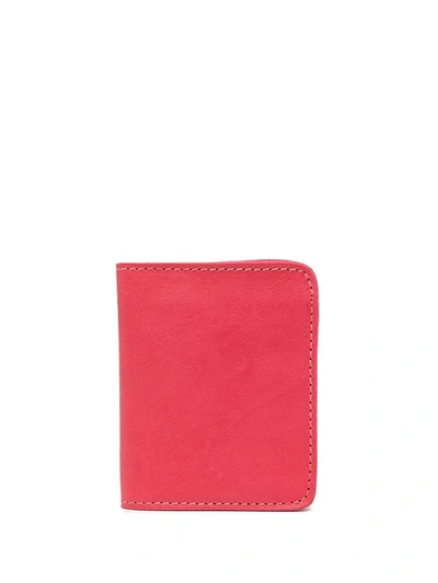 Guidi Bi-fold Leather Wallet In Pink