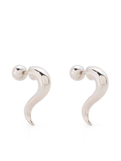Balenciaga Force Horn XS sterling silver hoop earrings