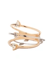 Delfina Delettrez 18k Yellow And White Gold Two In One Triple Diamond Ring In Gold
