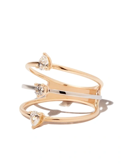 DELFINA DELETTREZ 18KT YELLOW GOLD TWO IN ONE DIAMOND RING