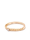 DELFINA DELETTREZ 18KT YELLOW GOLD UNCHAIN MY ART DIAMOND RING