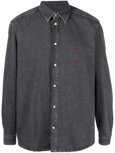 Diesel D-simply Button-up Shirt In Grey