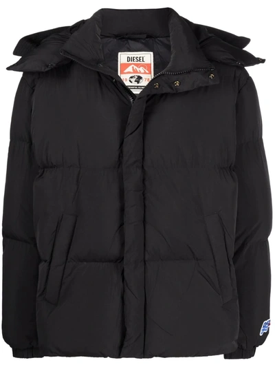 Diesel W-rolf-fd Puffer Jacket In Black