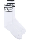 Blue Sky Inn Logo Ribbed Cotton Blend Socks In White