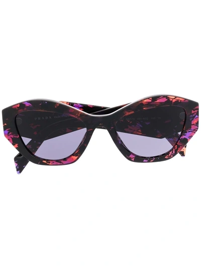Prada Angular Tortoiseshell Sunglasses In Black