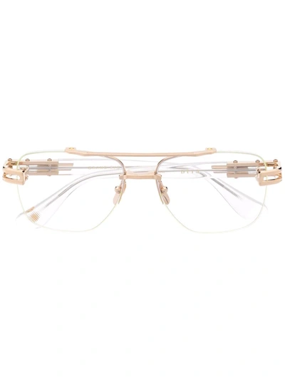 Dita Eyewear Square-frame Aviator Glasses In Gold