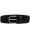 Anderson's Interwoven Leather Belt In Black