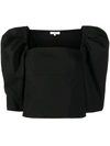 VINCE SQUARE-NECK CROPPED BLOUSE