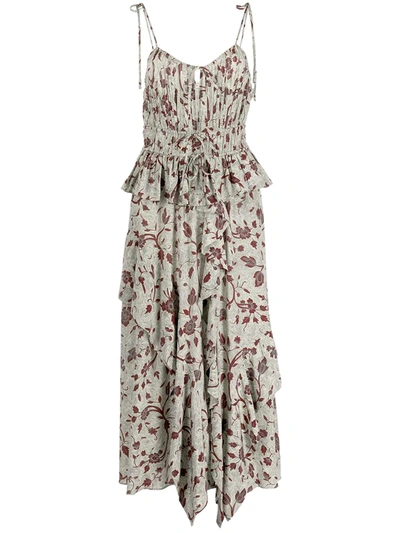 Ulla Johnson Floral-print Silk Dress In Red