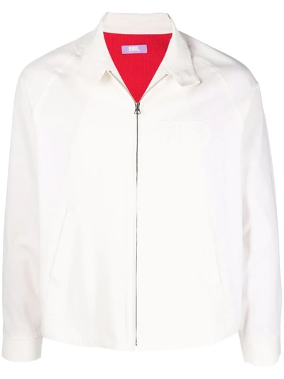 Erl High-neck Cotton Jacket In White